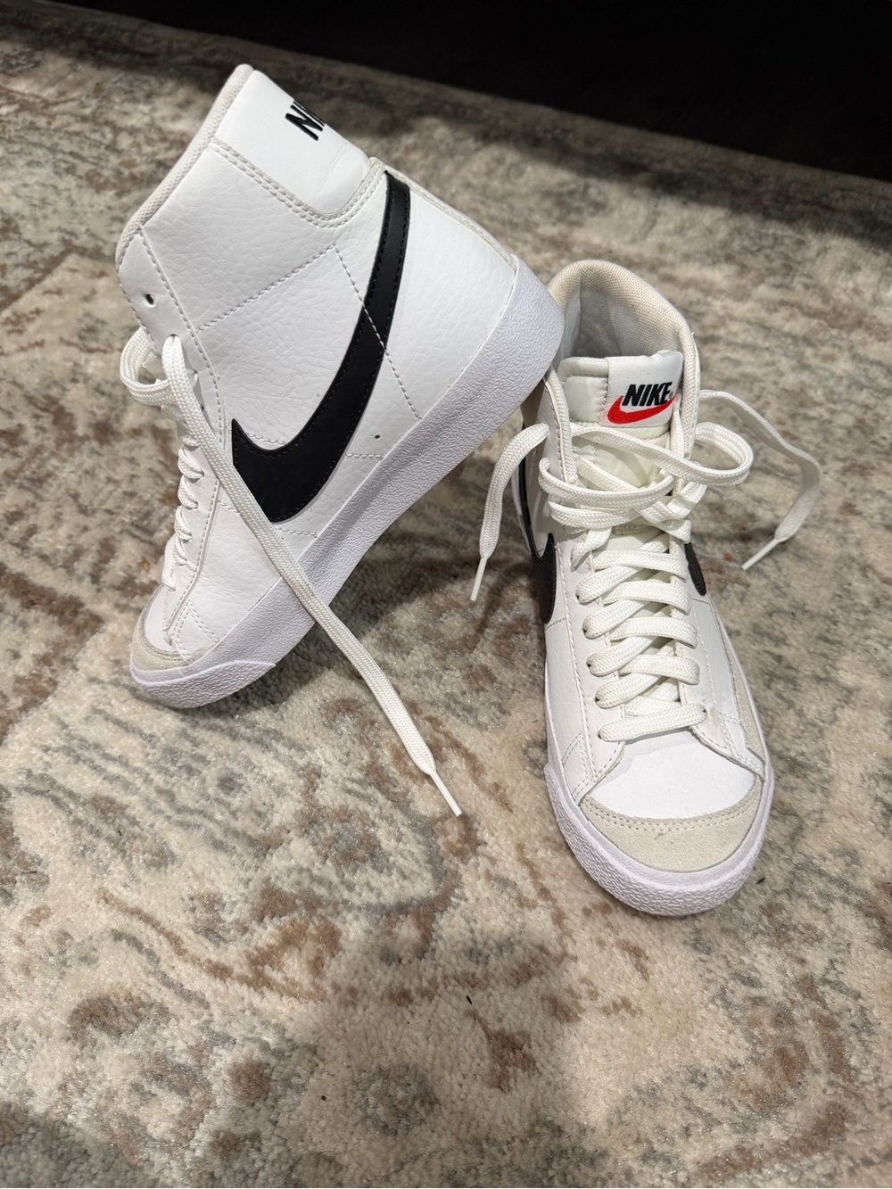 Nike White and Black Women’s High-Top Sneakers